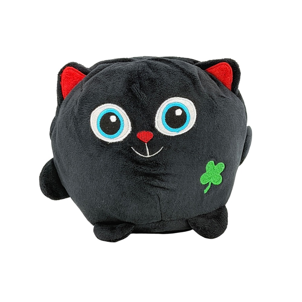 BMI Merchandise Black Cat Plush Toy Lucky Clover‎ Soft Stuffed Animal 7"